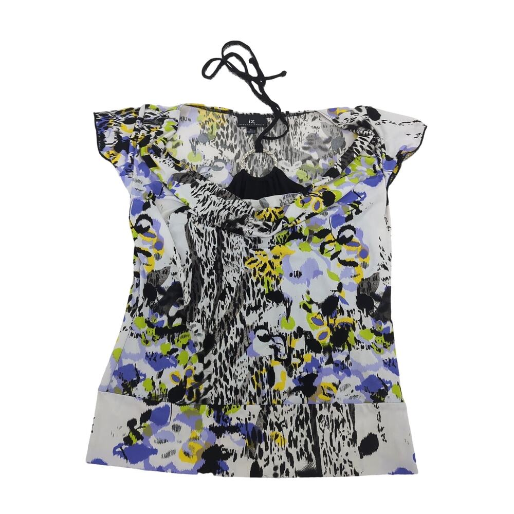 NWT IZ Byer California Polyester Blend Blouse Womens XL Floral - Picture 1 of 6